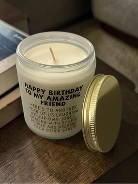 Birthday Message Candle to a special friend- new - lavender scent